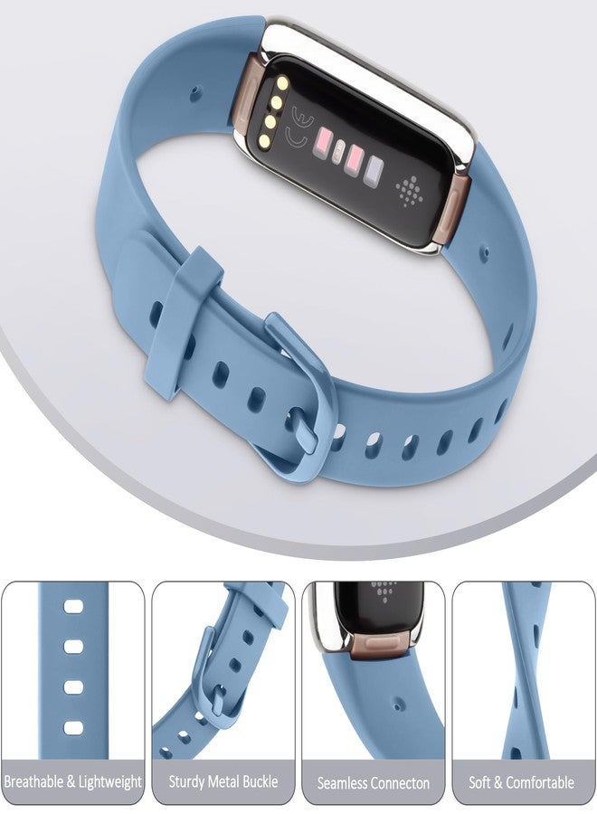 اي كي سوار AK الرياضي متوافق مع أساور Fitbit Luxe للرجال والنساء، أساور معصم رياضية بديلة من السيليكون الناعم لجهاز تتبع اللياقة البدنية والصحة Fitbit Luxe (صغير، أزرق لكبار السن) - Image 3
